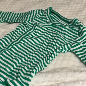 Carter's Green and White Striped Baby Bodysuit